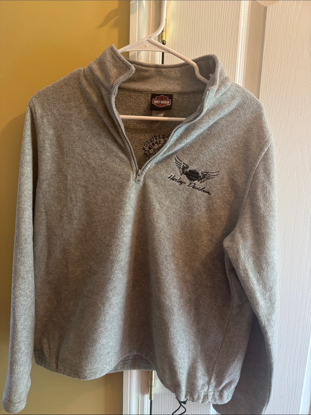 Harley-Davidson Gray Quarter-Zip Pullover Sweater